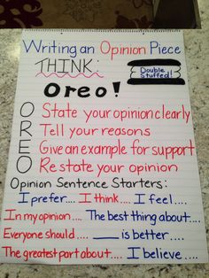 a piece of paper with writing on it that says, write an opinion piece think