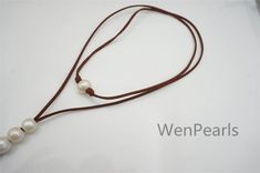 Big white pearl leather necklace,Long length necklace,jewelry gift for her,handmade pearl necklace,p Brown Pearl Necklace Gift, Adjustable Teardrop Pearl Necklace As Gift, Adjustable Teardrop Pearl Necklace For Gift, Gift Brown Pearl Pendant Necklace, Brown Pearl Pendant Necklace As Gift, Brown Pearl Pendant Necklace Gift, Brown Pearl Pendant Necklace For Gift, Handmade Pearl Necklace, Leather Pearl Necklace