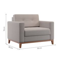 an image of a chair with measurements