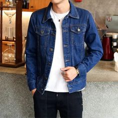 OAKLEY DENIM JACKET (3 Colors)-baagr.myshopify.com-Jacket-BOJONI Men Jeans Jacket, Slim Fit Mens Jeans, Casual Denim Jacket, Denim Jacket Fashion, Jean Jacket Men, Streetwear Jeans, Outwear Coat, Estilo Preppy, Jeans Jacket