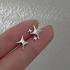 Tavimart Exquisite Shining Zircon Stars Stud Earrings For Women Girls Fashion Design Five Pointed Star Temperament Earrings Jewelry Gifts Four Pointed Star, Star Jewellery, Fashion Girl Design, Y2k Jewelry, Simple Stud Earrings, Five Pointed Star, Star Earrings Stud, Sparkle Earrings, Stud Earrings For Women