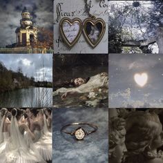 a collage of images with pictures and words on them, including two heart - shaped lockes