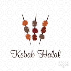 the logo for kebab halal is made up of three lollipops