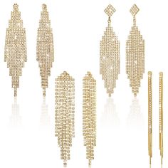 PRICES MAY VARY. Appropriate and Lightweight: these long dangle earrings for women are in suitable size and lightweight, your ears won't be pained after a day wearing, bringing you with a good experience Elegant Fringe Design: these chandelier earrings adopt a classic and elegant tassel design, decorative chains of different lengths can give your ears a sense of layering and increase your charm Reliable and Comfortable: the crystal fringe chains earrings are mainly made of rhinestones, exquisite Crystal Fringe, Earrings Chandelier, Gifts For Your Sister, Long Tassel Earrings, Long Dangle Earrings, Crystal Wedding, Rhinestone Necklace, Rhinestone Earrings, Chain Earrings