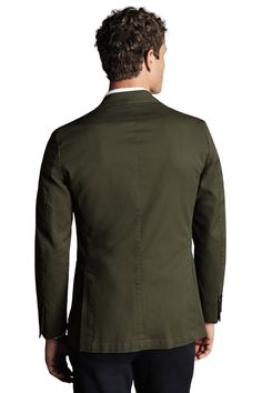 This jacket is the perfect companion to business-casual events, thanks to added elastane and a relaxed, unstructured shoulder. Patch pockets with chest pocket Single breasted two-button fastening Model is wearing a size 40R Model's Height: 188cm/ 6'2 Slim Fit Outerwear With Pockets For Office, Slim Fit Office Outerwear With Pockets, Business Cotton Blazer With Concealed Placket, Office Sport Coat With Welt Pockets In Cotton, Office Cotton Sport Coat With Welt Pockets, Cotton Blazer With Concealed Placket For Business, Cotton Sport Coat With Welt Pockets For Office, Casual Business Blazer With Concealed Placket, Casual Blazer With Concealed Placket For Business