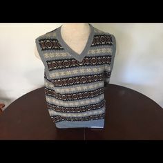 Nwt Pullover Sweater Vest, Men Sweater, Man Shop, V Neck, Cream, Grey, Color