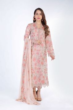 Bareeze BNL1972-Beige Embroidered Eid Casual Collection Spring Pink Lawn Suit With Intricate Embroidery, Spring Embroidered Long Sleeve Lawn Suit, Floral Print Long Sleeve Lawn Suit For Wedding, Long Sleeve Floral Print Lawn Suit For Wedding, Unstitched Long Sleeve Suit With Intricate Embroidery For Spring, Embroidered Pink Lawn Suit For Spring, Pink Lawn Suit With Floral Embroidery For Summer, Pink Floral Embroidered Lawn Suit For Summer, Pink Floral Embroidered Lawn Suit For Spring