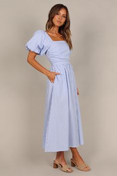 Puff Sleeve Maxi Dress, Glitter Prom Dresses, Blue Stripes Pattern, Puff Sleeve Midi Dress, Marine Uniform, Short Summer Dresses, Sequin Prom Dresses, Prom Dress Shopping, Usa Dresses