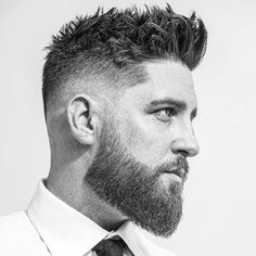 Short Messy Textured Fade Haircut #menshairstyles #menshair #menshaircuts #menshaircutideas #fade #undercut Bart Styles, Man With A Beard, Beard Shapes, Mens Hairstyles With Beard, Beard Styles Short, Thick Beard, Beard Haircut