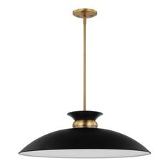 Nuvo Lighting - 60-7462 - One Light Pendant - Perkins - Matte Black / Burnished Brass Black And Brass Pendant Light, Brass Bed, Burnished Brass, Incandescent Lamp, Lighting Guide, Incandescent Lighting, Simplistic Design, Light Bulb Types, Black And Brass