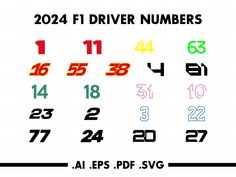 a calendar with different numbers on it and the date for each month in red, green,