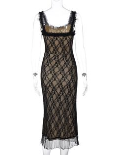 Women's New Sexy Lace Detailed Chest Bow Sling Dress – chiquechics Elegant Lace Suspender Dress For Parties, Party Suspender Dress With Stretch Straps, Black Stretch Suspender Dress For Night Out, Black High Stretch Bodycon Dress For Summer, Stretch Lace Club Dresses, Stretch Slip Dress With Spaghetti Straps For Club, Lace Stretch Dresses For Club, Sleeveless Stretch Nylon Dresses, Summer Stretch Nylon Dresses