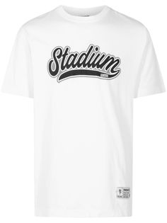 white cotton appliqué logo crew neck short sleeves straight hem When buying this unisex item, keep in mind that it is graded in standard men's sizing. Casual White T-shirt With Embroidered Logo, White Short Sleeve T-shirt With Logo Lettering, White Logo Lettering Short Sleeve T-shirt, White Short Sleeve T-shirt With Logo, Sporty Short Sleeve T-shirt With Logo Lettering, Graphic Tee T-shirt With Embroidered Logo For Streetwear, Graphic Tee With Embroidered Logo For Streetwear, Streetwear Graphic Tee With Embroidered Logo, Cotton T-shirt With Logo Lettering