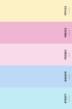 three different colors are shown in the same color scheme, one is pink, blue and yellow