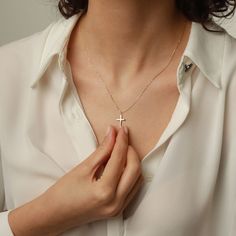 Showcase your faith with our Cross Pendant Necklace. The perfect gift for confirmation, christening, or any special occasion. Made for women who want to make a statement of their belief in a stylish and elegant way. Get one for yourself or a loved one today! Pendant width: 10 Millimeters; Pendant height: 16 Millimeters Please note that we also offer matching Cross Bracelet in our shop! Personalised Jewellery Necklaces, Number Jewelry, Shiny Jewelry, Customer Gifts, Waterproof Jewelry, Initial Jewelry, Name Jewelry, Christian Jewelry, Cross Bracelet