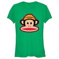 Get lost in the bright and colorful world of Paul Frank with all new officially licensed apparel featuring your favorite playful and happy characters from Planned Pines past and present! This classy juniors' graphic t-shirt features the iconic and beloved face of Julius the Monkey wearing a unique, fashionable orange shoreman beanie. Grab one of these sweet new tees today and let your imagination run wild with these pop culture icons! Julius The Monkey, Pop Culture Icons, Colorful World, Paul Frank, Sleeve Packaging, Graphic Tee Design, Past And Present, Kelly Green, Tee Design