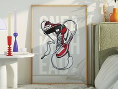 Designed and drawn for sneaker enthusiasts, this "Sneakerhead" poster featuring the iconic Nike Air Jordan sneakers is the perfect wall decoration for sneaker lovers, athletes, and anyone with a passion for streetwear. It serves as an ideal gift idea for boys and adds personality to any room in the house. WARNING This is a digital download. No physical product will be shipped. THE BENEFITS OF DIGITAL DOWNLOAD No waiting time due to long shipping. Buy your poster, download it, print it... and enj Air Jordan Poster, Poster Nike, Jordan Poster, Nike Poster, Teen Boy Bedroom, Sneaker Lovers, Baskets Nike, Jordan Sneakers, Print Wall Decor