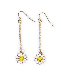 Trendy Nickel-free Spring Jewelry, Spring Trendy Nickel-free Jewelry, Gold Daisy Jewelry For Summer, Gold Daisy-shaped Jewelry For Summer, Everyday Daisy-shaped Jewelry For Spring, Everyday Daisy-shaped Spring Jewelry, Trendy Adjustable Flower Drop Earrings, Trendy Metal Flower Drop Earrings, Trendy Daisy-shaped Spring Jewelry