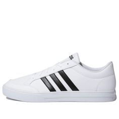 adidas VS Set 'White Black' BC0130 (SNKR/Unisex) Adidas White Skate Shoes With Vulcanized Sole, White Adidas Lace-up Skate Shoes, White Low-top Skate Shoes With Three Stripes Branding, White Skate Shoes With Vulcanized Sole For Sports, White Adidas Skate Shoes With Synthetic Material, White Adidas Synthetic Skate Shoes, White Adidas Skate Shoes With Logo, White Synthetic Sneakers With Three Stripes, White Adidas Skate Shoes For Light Sports