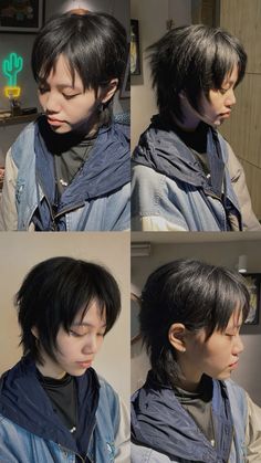 Instagram : Haircut @9hahoi  https://www.instagram.com/9hahoi/ #hair #shorthair #hairstyle  #haircut #hairstylist #mullet  #hairdesign #hanoi #vietnam #vietnamese #so9hahoi #xomhahoi #9xomhahoi #9hahoi Short Haircut Face Framing Layers, Mullet Thick Hair, Short Curly Hair Asian, Mullet Haircut Straight Hair, Kpop Mullet, Under Hair Shaved, Asian Pixie Cut, Butch Haircuts, Japanese Haircut