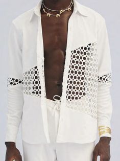 Vacation Outfits Men, Mode Kimono, Crochet T Shirts, Lazer Cut, Mens Trendy Outfits, Mens Fashion Inspiration, Best Mens Fashion, Fashionista Clothes, Mens Pants Fashion