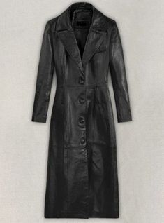 Expertly crafted with soft sheep leather and a sleek polyester lining, the KENDALL JENNER Black Leather Long Coat Trench offers both style and comfort. Its timeless design and choice of lengths make it a versatile addition to any wardrobe. Elevate your look with this elegant piece. Outer Material: Lambskin Inner Material: Polyester lining Size: Please measure your actual chest/over the bust accurately with the tape measure and order your actual bust size. Delivery: Please expect to receive it in Classic Long Leather Jacket, Fitted Leather Jacket In Soft Leather, Tailored Leather Winter Outerwear, Tailored Leather Outerwear For Winter, Elegant Fitted Leather Jacket With Leather Lining, Sleek Winter Leather Jacket With Button Closure, Fitted Soft Leather Jacket, Fitted Faux Leather Jacket, Black Leather Lined Outerwear For Fall