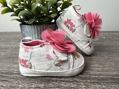 Newborn Baby Floral Shoes Baby Sneakers Baby Loafers Baby’s 1st shoes Crib Shoes Baby shower Gift Idea New Baby by OurBabyBakery on Etsy Spring Sneakers With Soft Sole And Closed Toe, Spring Booties With Soft Sole And Round Toe, Cute Booties For First Birthday In Spring, Pink Non-slip Booties For Spring, Spring Gift Booties With Soft Sole, Cute Spring Booties With Soft Sole, White Booties For First Birthday In Spring, White Booties For First Birthday Spring, Cute White Spring Booties