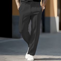 Season:Spring   Fall; Fabric:Polyester; Gender:Men's; Style:Fashion,Casual; Occasion:Outdoor,Going out,Daily; Fit Type:Regular Fit; Function:Comfort,Soft,Breathable; Waistline:Mid Waist; Pattern:Plain; Design:Straight Leg,Pocket; Brand:OUKU; Pants Type:Trousers,Dress Pants; Front page:FF; Listing Date:09/13/2023; Hips:; Length:; Waist: Cheap Suits For Men, Trouser Pocket, Mens Dress Pants, Casual Black, Type Of Pants, Dress Trousers, Mens Bottom, Dress Pants, Mens Pants