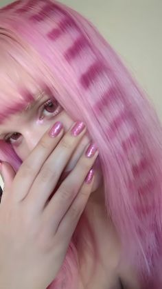 pink hair racoon tail pink nails Pink Raccoon, Light Pink Hair, Hair Color Streaks, Hair Tape, Punk Hair, Racoon, Dream Hair