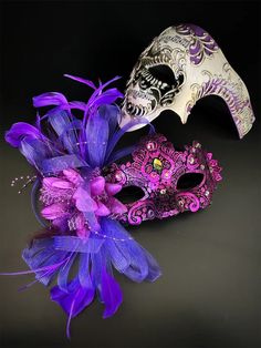 Mardi Gras Masks | Couples Jester, Party & Venetian Masks – Masquerade Store Purple Masquerade Mask, Female Mask, Purple Feather