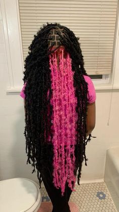 Skunk Strip, Pink And Black Hair, Big Box Braids Hairstyles, Birthday Hairstyles, Cute Box Braids Hairstyles, Quick Braided Hairstyles