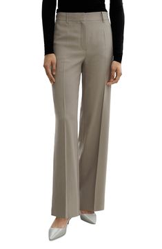 Creases at the front further the crisp, clean style of these outfit-elevating wide-leg pants. Zip fly with hook-and-bar closure Front slant pockets 92% viscose, 8% polyester Machine wash, line dry Imported Modern Wide Leg Pants With Welt Pockets, Modern Wide Leg Pants For Spring Formal, Modern Wide Leg Pants For Formal Spring Events, Modern Formal Wide Leg Pants For Spring, Classic Wide Leg Office Pants, Spring Office Wide Leg Full Length Pants, Modern Tailored Wide Leg Pants For Spring, Wide Leg Pants With Welt Pockets For Office, Tailored Wide Leg Modern Dress Pants