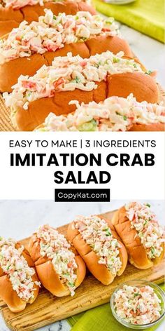 🦀🥗 Incredibly Easy 3-Ingredient Imitation Crab Salad Recipe! 🥄  Looking for a quick and delicious seafood salad that's perfect for any occasion? Try this simple imitation crab salad recipe that requires only three ingredients and takes just 10-15 minutes to prepare! 🍴  This refreshing and light dish combines the succulent flavor of crab meat with the creaminess of mayonnaise and the subtle crunch of green onion. It's an ideal choice for lunch, dinner, or as an appetizer that will leave your taste buds craving more! 😋 Crab Seafood Salad, Crab Meat Salad, 3 Ingredient Recipes