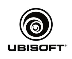 the ubsoft logo is shown in black and white, with an image of a spiral