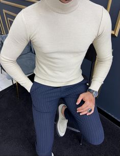 SEASON : 22-23 FALL WINTER ❄️ PRODUCTION : Thread Slim Fit Custom Design Half Collared Beige Turtlneck COLOR : Beige Material Content: % 50 cotton % 45 acrylıc SİZE : S-M-L-XL-XXL Fire Fits, Man Style, Mens Fashion Suits, Mock Turtleneck, Mens Fashion Casual, Turtleneck Sweater, Outfit Inspirations, Men Sweater, Fall Winter