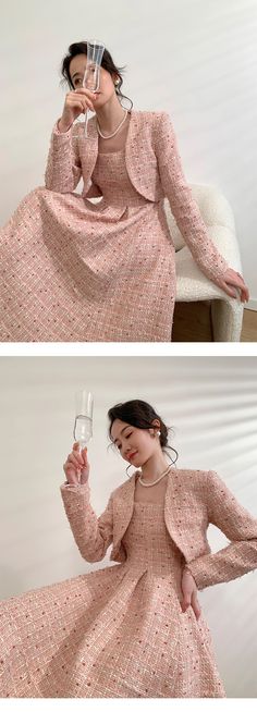 Daiiibabyyy New High Quality Women Autumn Winter Tweed 2 Piece Sets Sh – daiiibabyyy Pink Fitted Long Sleeve Tweed Dress, Pink Long Sleeve Tweed Dress For Spring, Long Sleeve Tweed Dress For Fall Party, Long Sleeve Tweed Party Dress For Fall, Fall Party Long Sleeve Tweed Dress, 2 Piece Sets, Long Vest, Long Vests, Dress Elegant