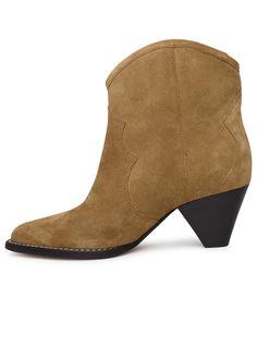 100% Calf leather | Isabel Marant Women's Darizo Suede Ankle Boots in Taupe | FW23/24 Fall Boots With Round Toe Medium Fit, Chic Snip Toe Boots With Suede Lining, Fall Calf Leather Heeled Boots With Closed Toe, Leather Almond Toe Boots With Medium Fit, Calf Leather Ankle Boots With Suede Lining, Fall Pointed Toe Boots With Medium Fit, Fall Calf Leather Boots With Almond Toe, Leather Boots For Fall With Medium Fit, Fall Medium Fit Boots With Pointed Toe