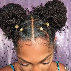 Quick Natural Hairstyles, Hairstyles For Short Natural Hair, Thick Natural Hair, Short Natural Hair, Kid Hair, Space Buns, Pinterest Hair