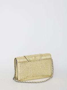 Tory Burch Fleming Soft Metallic Square Quilt Chain Wallet Bag - Ellie Belle Tory Burch Outlet, T Logo, Platform Wedge Heels, Chain Wallet, Gold Models, Wallet Chain, Wallet Bag, Square Quilt, Clothes Collection