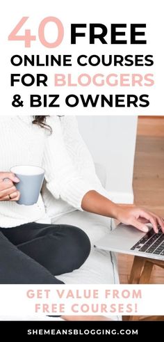 a woman sitting on the floor with her laptop and coffee cup in front of her