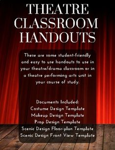 the theatre classroom handouts flyer