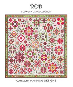 the book cover for red flower a day collection, featuring an image of a floral design