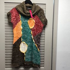 Super Cute Ladies Size Extra Large Sweater Dress Or Tunic. Brand Is Mchant. Multicolor V-neck Tunic For Fall, Casual Multicolor Tunic For Fall, Fall Multicolor V-neck Tunic, Multicolor Knit Dresses For Winter, Large Sweater, Large Sweaters, Dress Tunic, Cute Woman, Tunic Dress