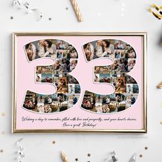 a pink birthday card with the number 35 printed on it