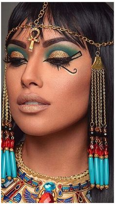 Faz parte de mim essa energia poderosa Cleopatra Make-up, Egypt Makeup, Halloweenský Makeup, Makeup App