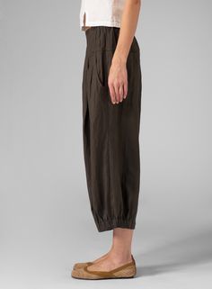 MISSY Clothing - Linen Harem Pants Linen Bottoms With Tapered Leg And Side Pockets, Linen Bottoms With Side Pockets And Tapered Leg, Linen Ankle-length Pants With Side Pockets, Ankle-length Linen Bottoms With Side Pockets, Ankle-length Linen Pants With Side Pockets, Linen Trousers With Relaxed Fit, Linen Bottoms With Elastic Waistband And Loose Fit, Baggy Linen Bottoms With Side Pockets, Relaxed Linen Harem Pants For Loungewear