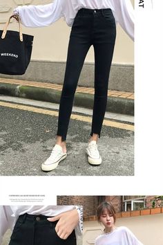 FREE SHIPPING Women Pants Ripped Stretch Waist Women Ankle Length Slim Jeans Pants JKP3645 Casual Cropped Leg Bottoms With Zip Fly, Casual High-rise Jeggings With Zipper Closure, Casual High Rise Jeggings With Zipper Closure, Casual Cropped Leg Pants With Zip Fly, Casual Tight Trousers, Casual Tight Pants For Spring, Casual High-waist Jeggings With Zipper Closure, Casual Stretch Pants With Zipper Closure, Casual Tight Leggings