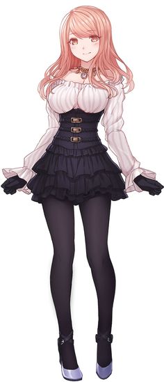 Girl With Pink Hair, Anime People, Diabolik Lovers, Anime Boys, Dark Souls, Character Outfits, An Anime, Anime Outfits, Manga Girl