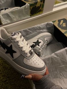 Bape Shoes Outfit, Bape Shoes, Dr Shoes, Trendy Shoes Sneakers, Jordan Shoes Retro, All Nike Shoes, Shoe Wishlist, Hype Shoes, Star Shoes