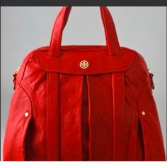 Red Large Tory Burch Satchel. Holds So Many Things. Overnight Bag Possibly. Has Blackish/Blue On Bag From Jeans As Shown In Pictures. I'm Sure It Can Be Taken To A Cobbler Or Cleaned Yourself. Bag From Jeans, Tory Burch Bags, Tory Burch Bag, Overnight Bag, Cobbler, Tory Burch, Satchel, Bag Lady, Red